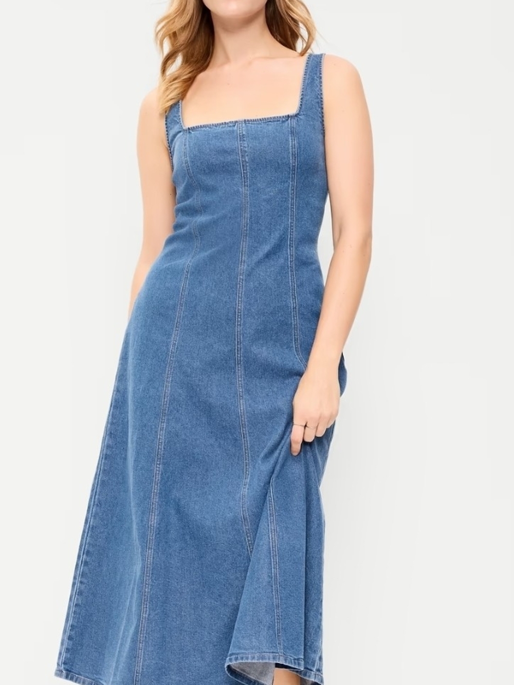 Old Navy Classic Blue Denim Maxi Dress - Women Jeans